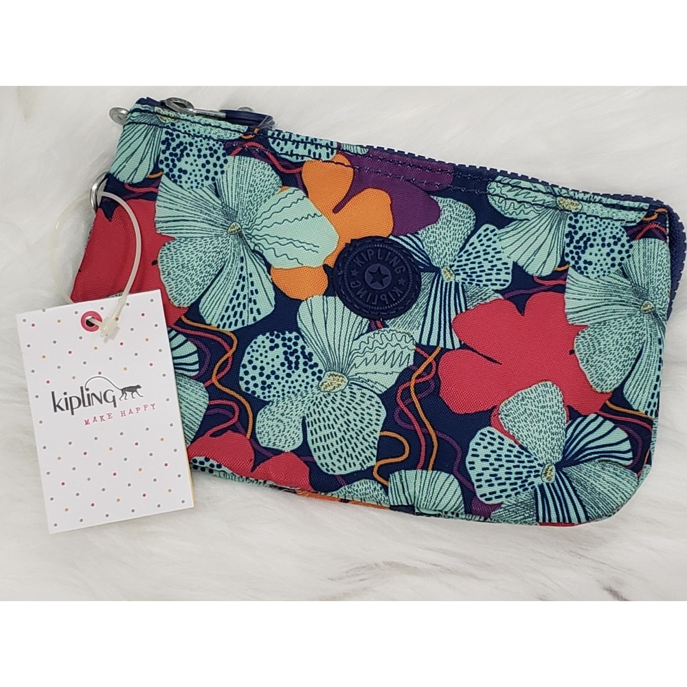 NEW Kipling Creativity Large Pouch AC3439 GLEAMING GARDEN FLORAL zipper travel
